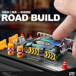 Resin Diorama 1:64 Scale Miniature Figures Garage Scenes Minifigures Traffic Barrier Model DIY Craft Toys Figure Collectible
