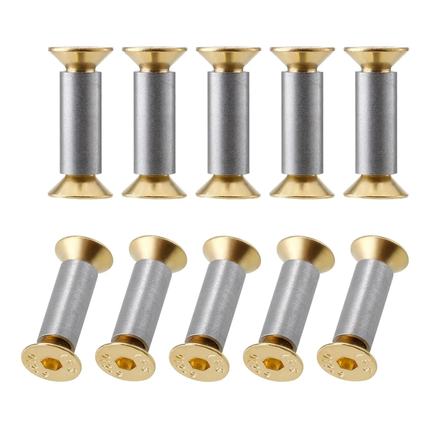 10Pcs Knife Handle Bolt Rivets Screw Fastener Nut Hex Flat Head Screws DIY Material Knives Maker Screws for Fixing Blade Knife