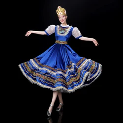 Vestido Retro de palacio ruso para mujer, baile étnico, vestido de columpio grande