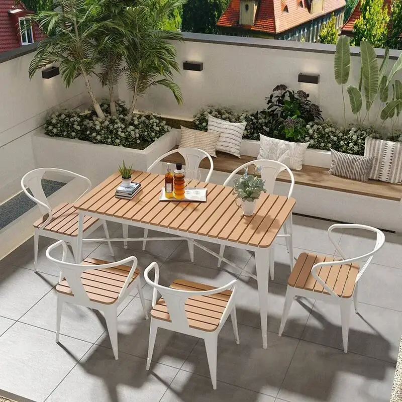 

Luxury Square Outdoor Tables Lounge Balcony Modern Nordic Outdoor Tables Minimalist Europe Jardin Mobiliario Home Furniture