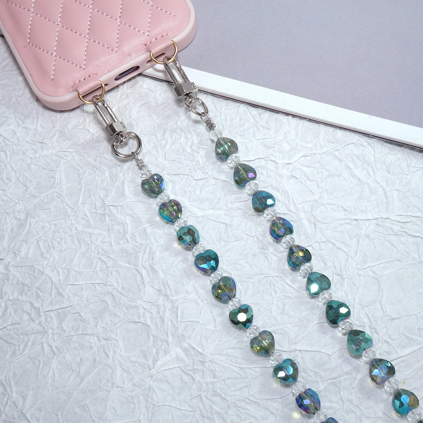 Love Cross-Body Universal Mobile Phone Lanyard Suitable Apple Samsung Huawei Xiaomi mobile Phones Crystal Cross-Body Lanyard