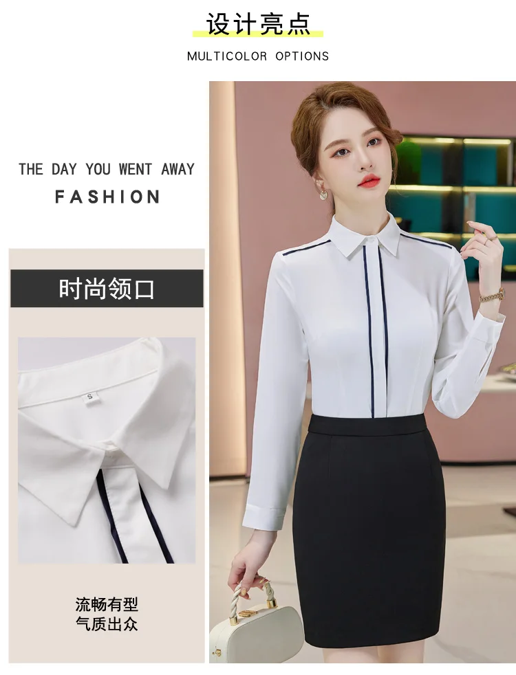 Formelles langärmliges Chiffon-Hemd für Damen, Bürokleidung, professionelle Arbeitsjacke, neuer Stil, Frühling, 2025