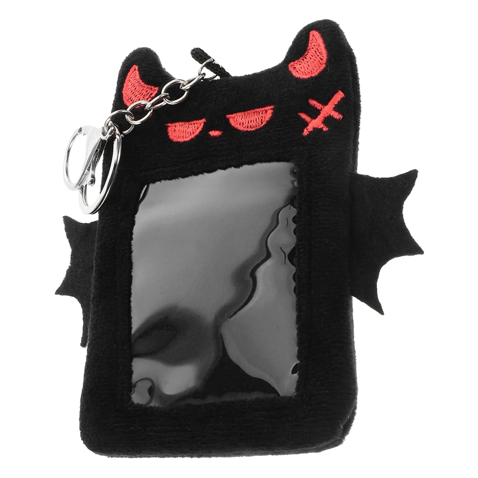 Key Holder Wings Card Credit Photo Sleeve Id Case Cute Kpop Plush Photocard Black Student