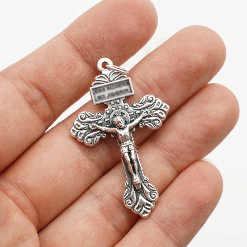 Bittern Cross Pendant for Jewelry Making Women Euro-American Fashion Christianity Neclaces Bracelets Rosary DIY Accessories