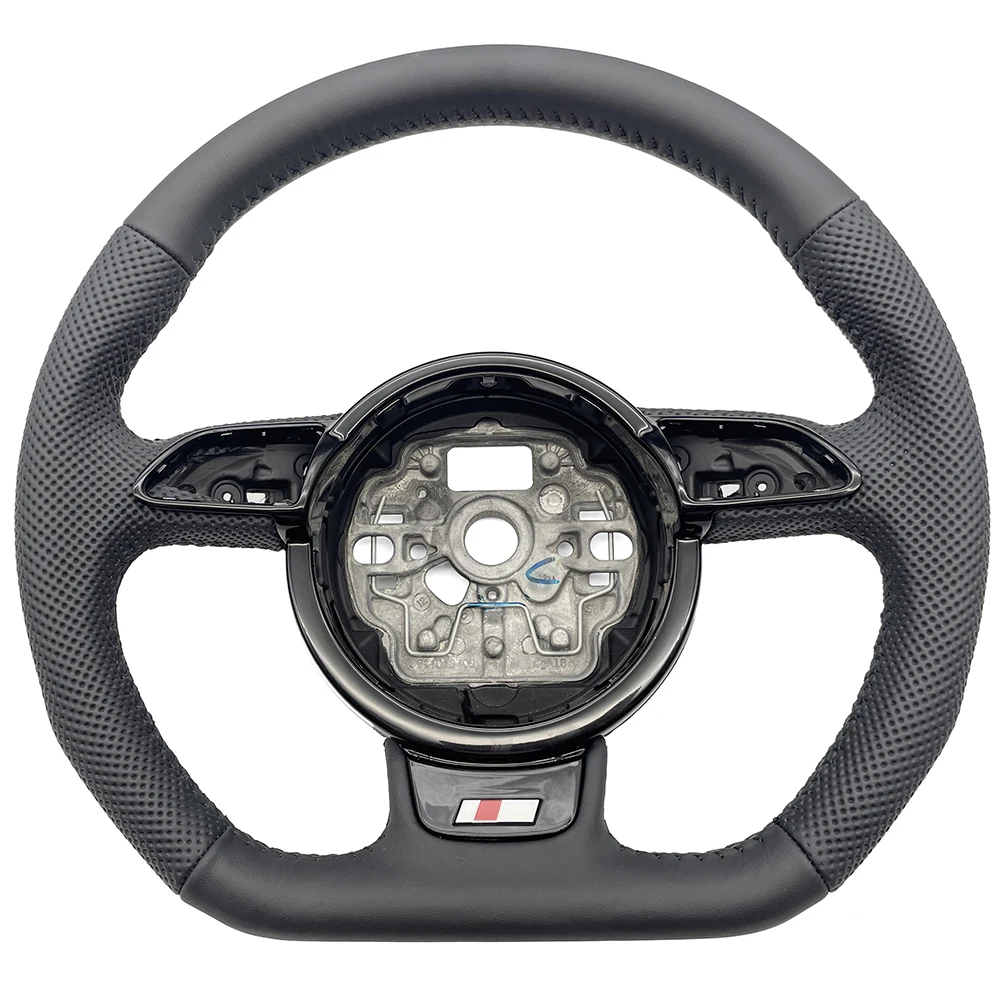 

For Audi S RS logo A6 C7 C8 A7 A8 S6 S7 S8 RS6 RS7 RS8 punch Multicolor stitching steering wheel base