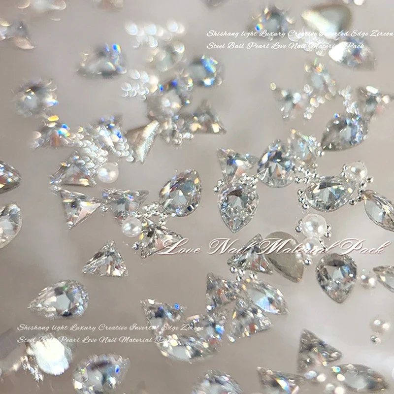 100 ชิ้น 3D Mini Zircon เล็บ Art Rhinestone คริสตัลเพชรอุปกรณ์เสริมสําหรับ Glitter เล็บ Charms ประกายเครื่องประดับตกแต่งเล็บ