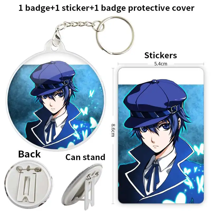 Shirogane Naoto аниме персонаж игра мягкая кнопка значок брошь якорь периферийные устройства булавка украшение для рюкзака модная школьная сумка