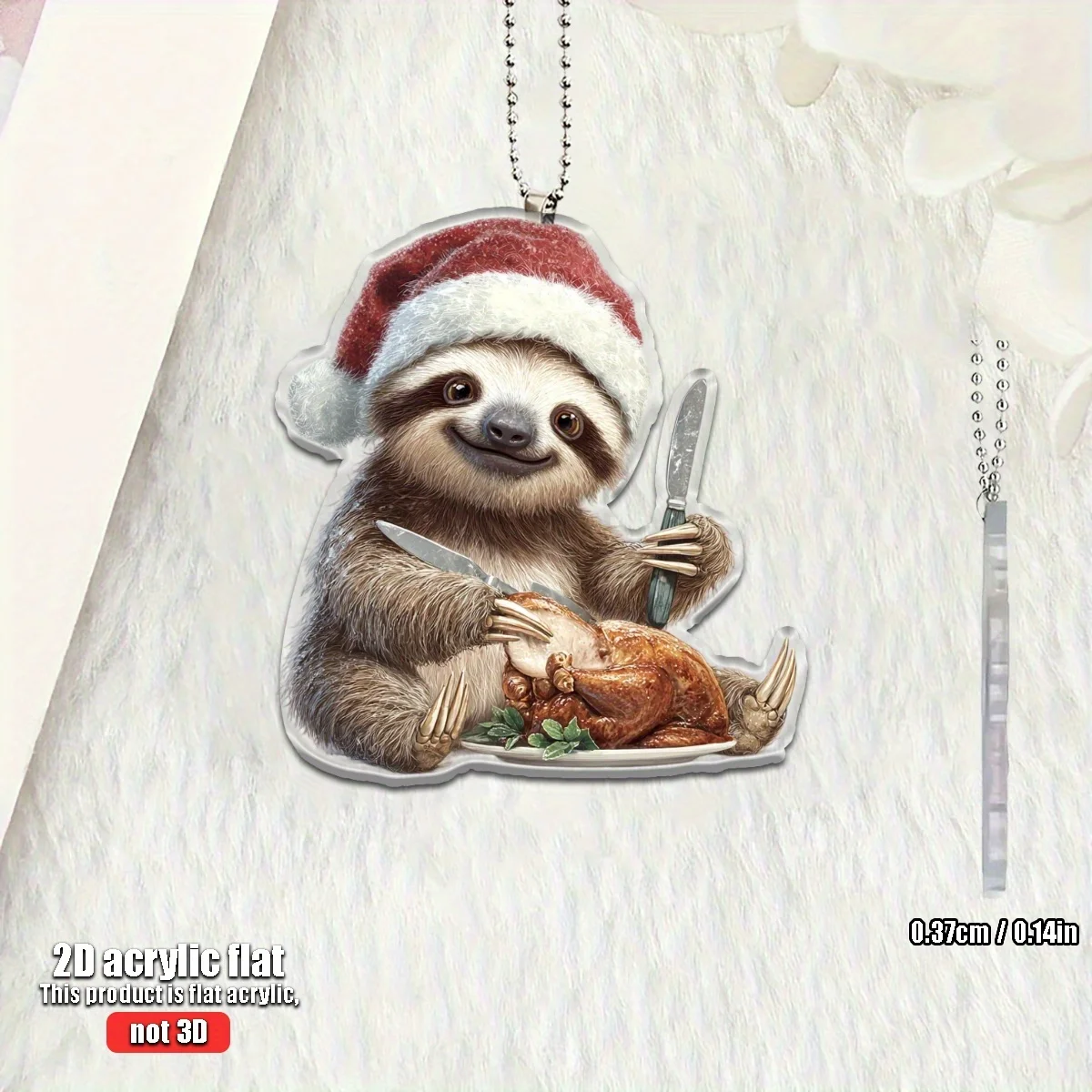 2D Acrylic Christmas Ornamen Laid-back Turkey Dinner Theme Car Home Holiday Decorations Christmas Tree Backpack Pendants Gifts