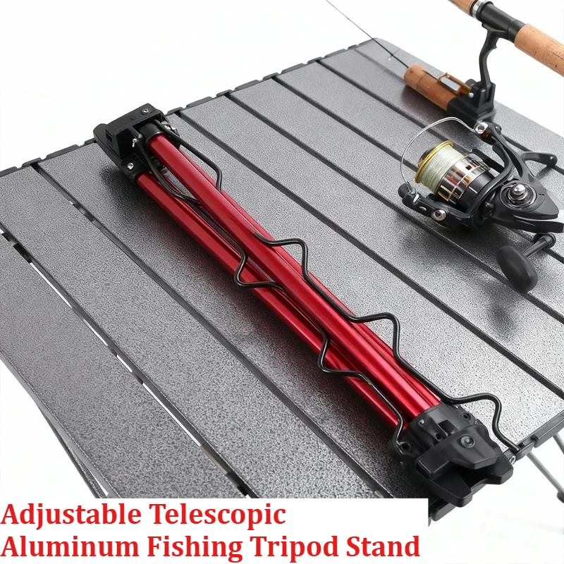 

Adjustable Telescopic Aluminum Fishing Tripod Stand, 7 Rod Holder, Portable Sea Fishing Support Bracket for Outdoor Casting