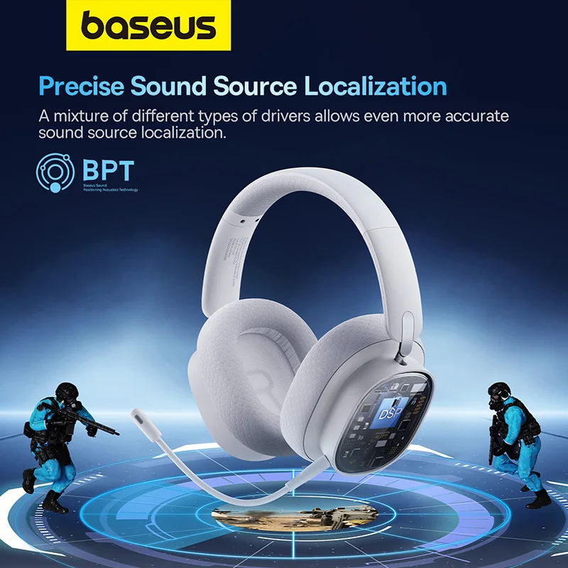 

Baseus AeQur GH02 Gaming Wireless Headphones Moon White