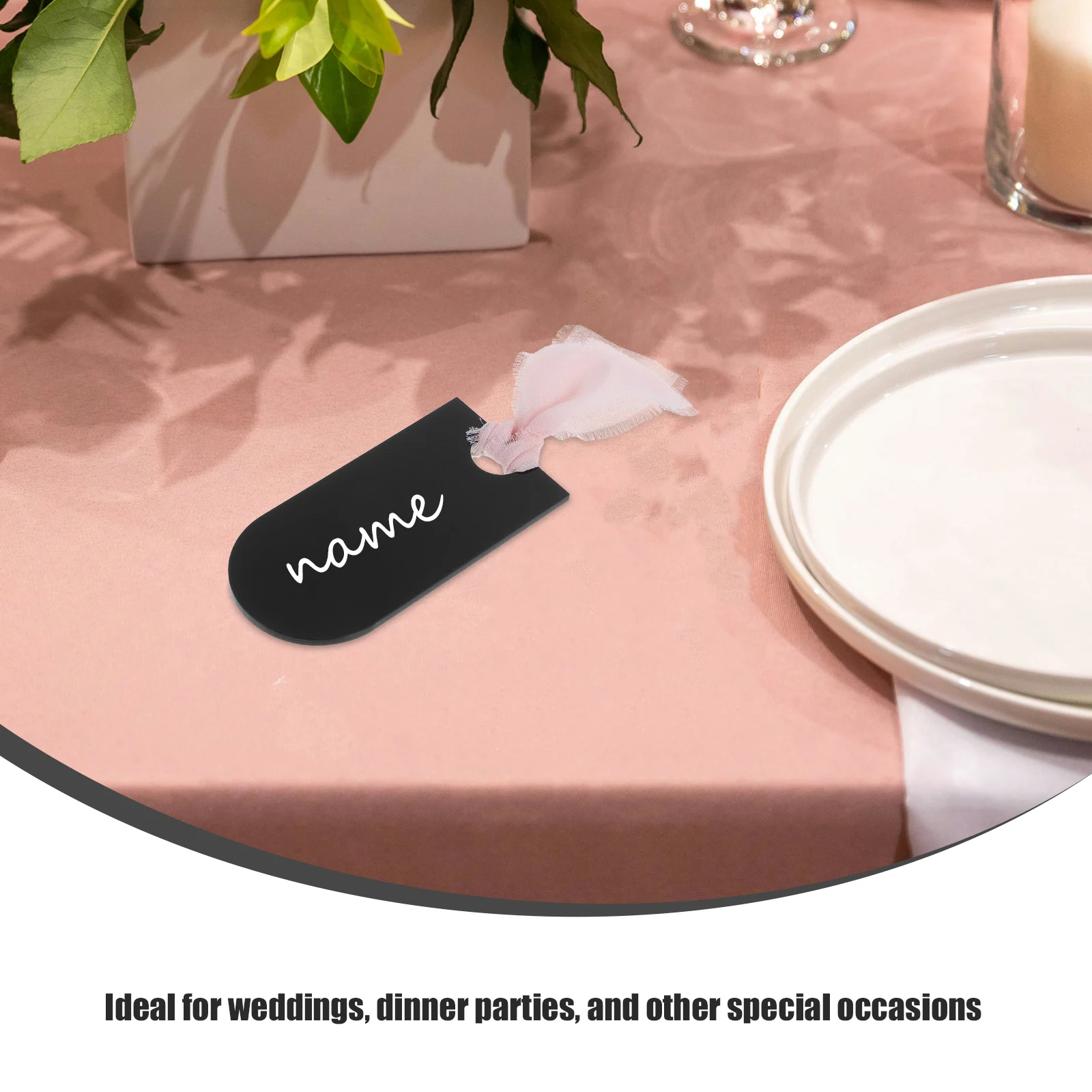 

20pcs Acrylic Seat Labels Black Arched Name Tags For Wedding Reserved Signs Table Setting Guest Cards Party Banquet Decoration