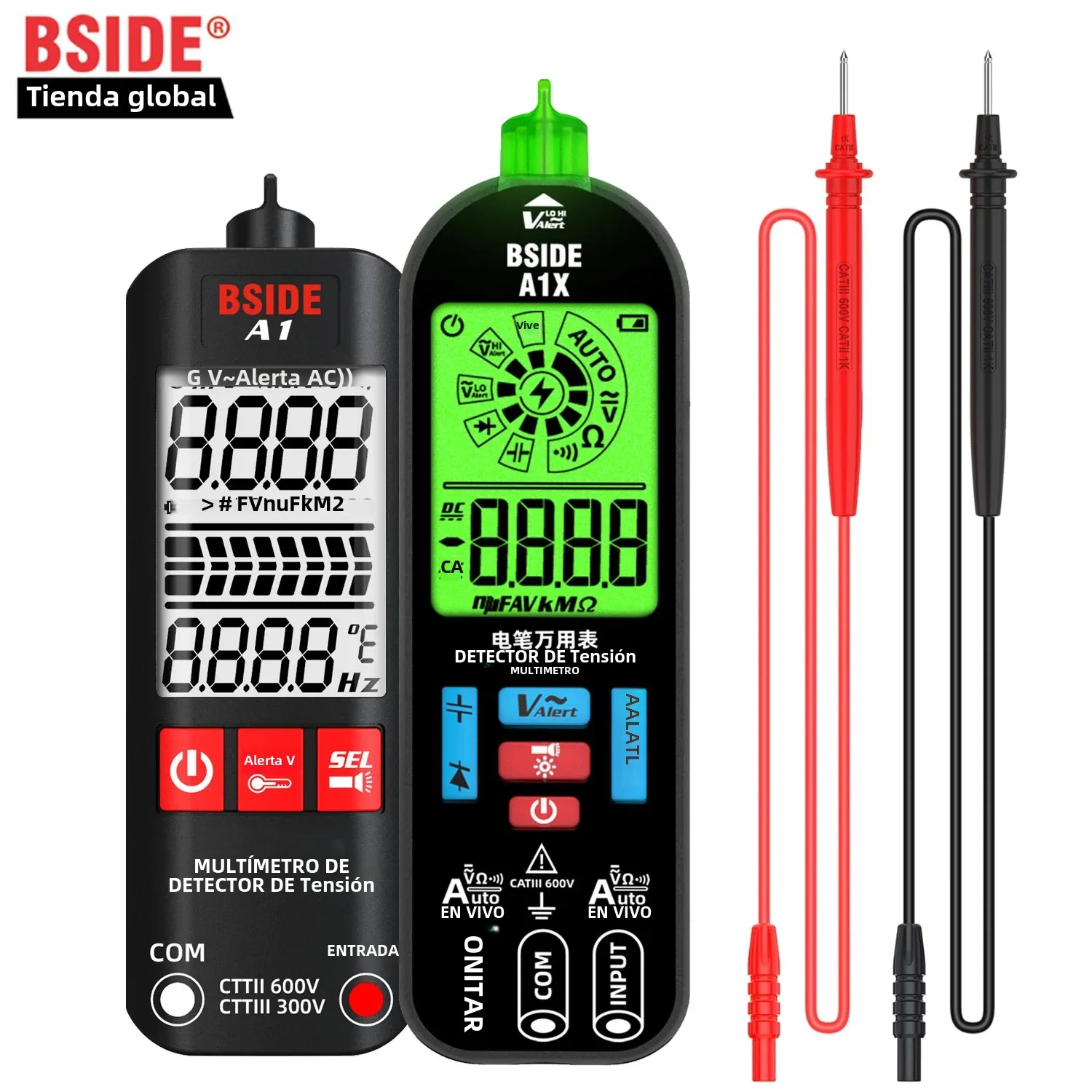Multímetro Digital inteligente BSIDE A1/A1X, probador electrónico USB, punto de interrupción AC DC sin contacto NCV, condensador de diodo automático cargado