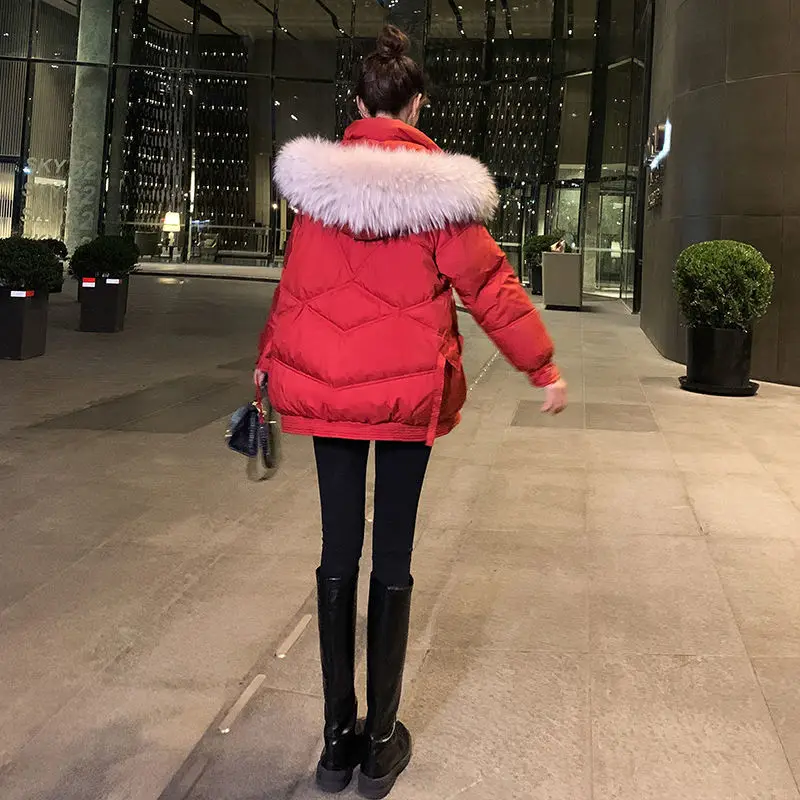 2023 New Women Down Cotton coat Winter Jacket Female Artificial fur collar  Parkas warm Outwear thick Overcoat