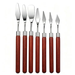 7Pcs/Set Stainless Steel Oil Painting Knives Artist Crafts Spatula Palette Knife Mixing Scraper Art Tools