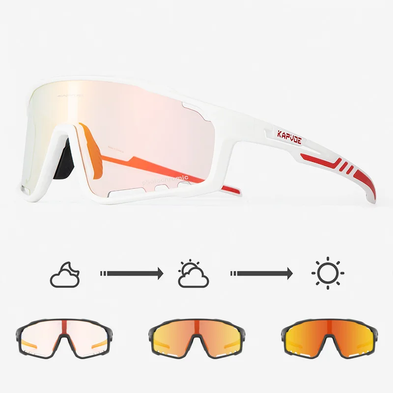 NONE Photochrome 2025, Radfahren Brille Männer Frauen Sport Laufsport Angeln Brillen MTB Rennrad Verfärbung Brille Fahrrad Sonnenbrille 6