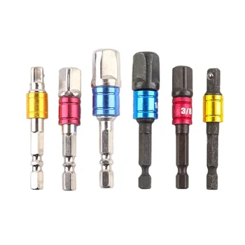 3 stücke sechseckiger Griff rotierende quadratische Kopf hülse Pleuel Luft Batch elektrische Hülse Verbindungs umwandlung stange bunt