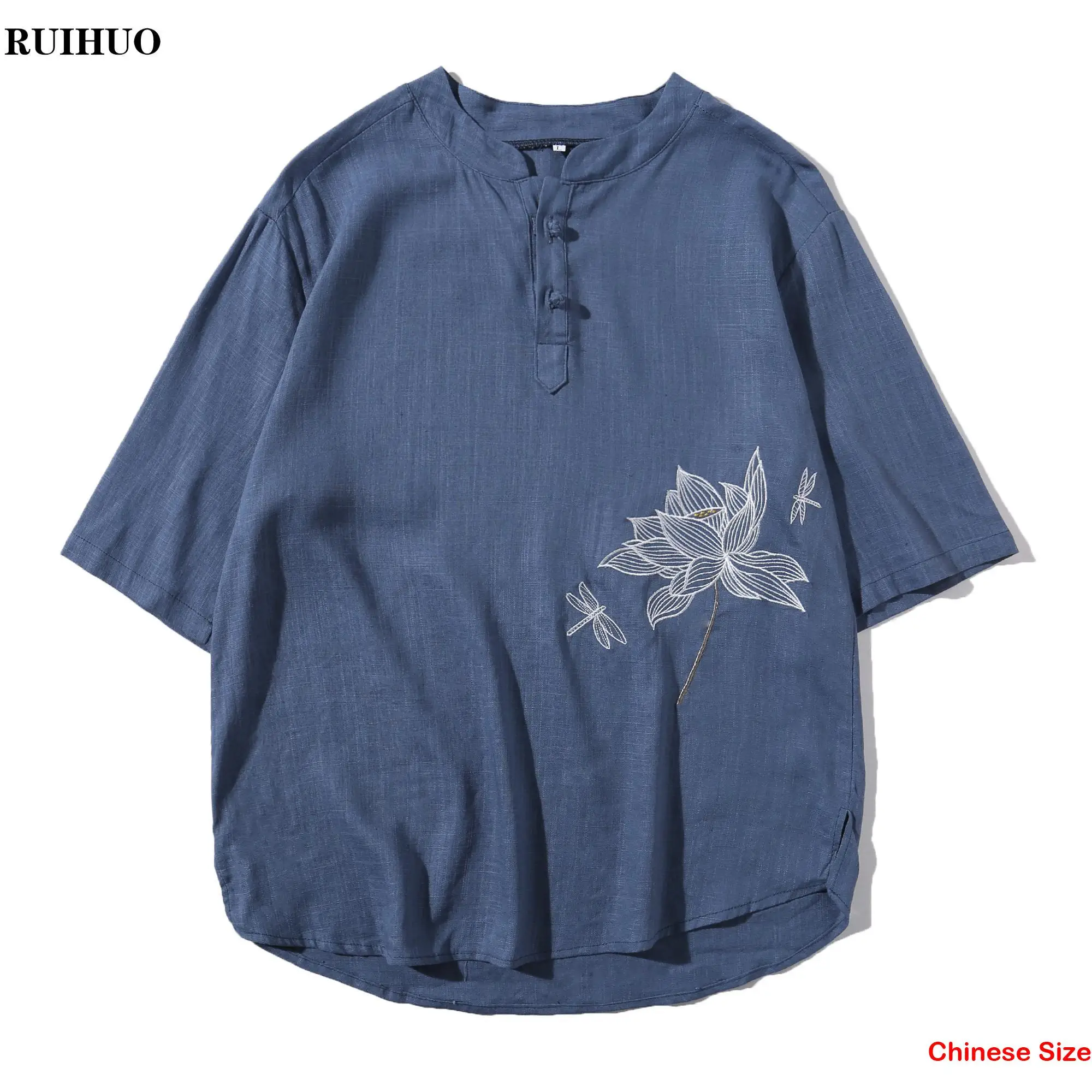 Floral Embroidery Men\'s T-shirts With Free Shipping Blouse T-shirt for a Boy Japanese Fashion Sportswear 5XL 2024 Summer