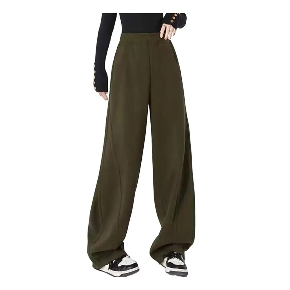 Wide Leg Loose Women Pants High Elastic Waist Deep Crotch Straight Thick Pockets Hip Hop Dance Sports Pants Spring