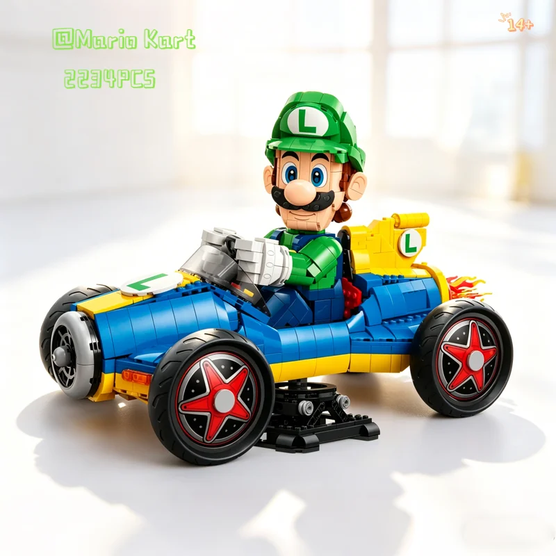 Set di Costruzioni Super Racing Kart da 2234 Pezzi Compatibile con 72050, Giocattoli Creativi per Adulti, Collezione Educativa