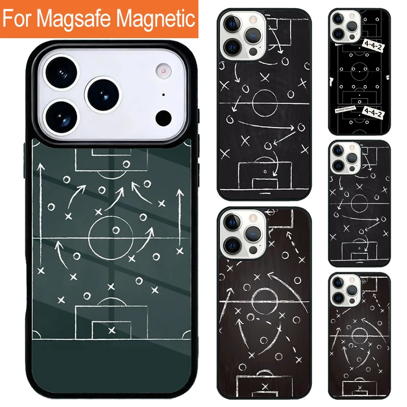 Football Soccer Tactics Time Magnetic Phone Case For iPhone 17 Pro 16 15 13 12 11 Pro Max Air 14 Plus With Magsafe Cover