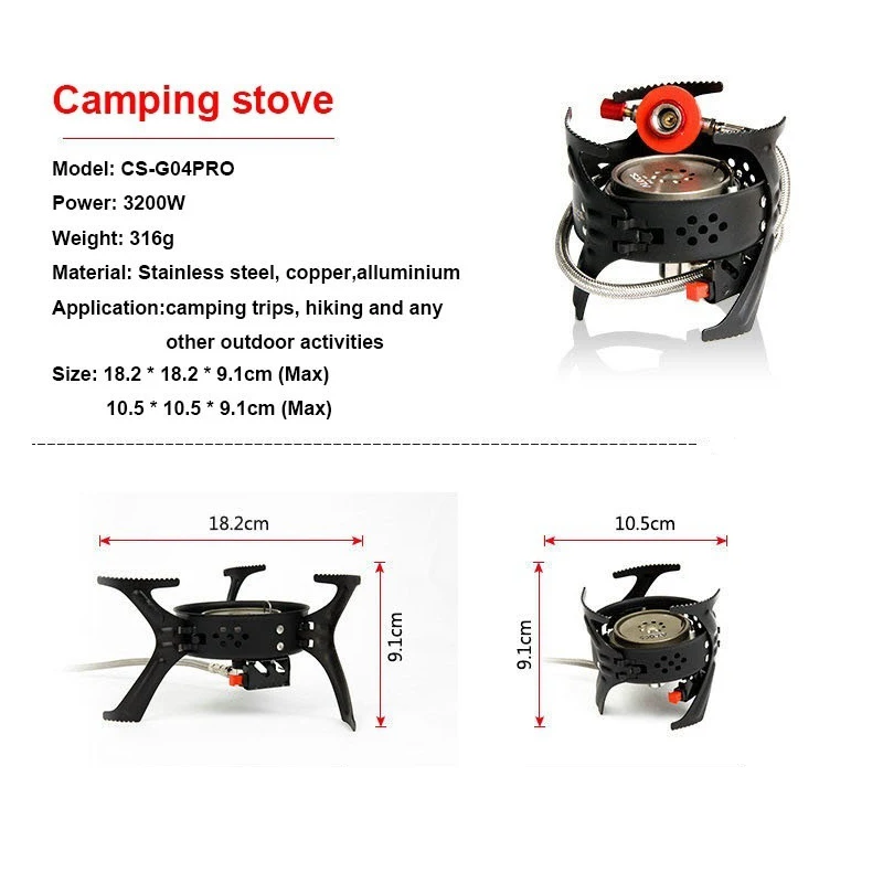 Kingpool Sale Price Portable Camping Cooking Gas Stoves Accessories Mini Picnic Single Burner Stainless Steel Butane Gas Stove