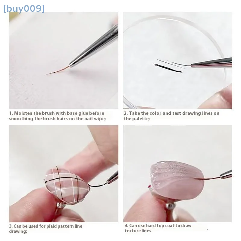 【buy009】Pinceles de madera para decoración de uñas, pincel delineador para detalles finos, pincel delineador de dibujo fino, esmalte de Gel UV, pintura de uñas también