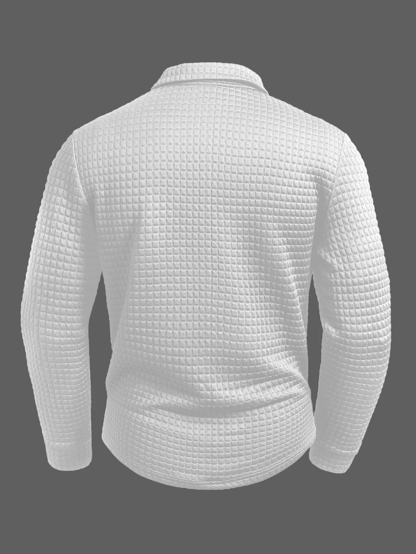 Digital Printed Fabric with Irregular Plaid Pattern, Non-Positioned Plaid Pattern, Thick Long-Sleeve Turn-Down Collar Top, Square Plaid Texture Fabric, Fashionable Casual Everyday Wear image 2