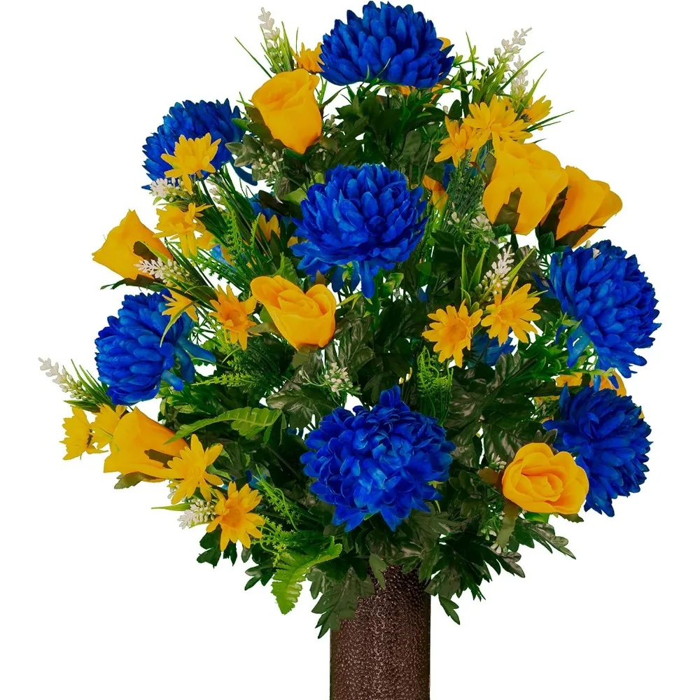 Sztuczne kwiaty na cmentarz: Realistyczne, żywe róże do dekoracji na zewnątrz - trwałe, nieblaknące, łatwe w montażu