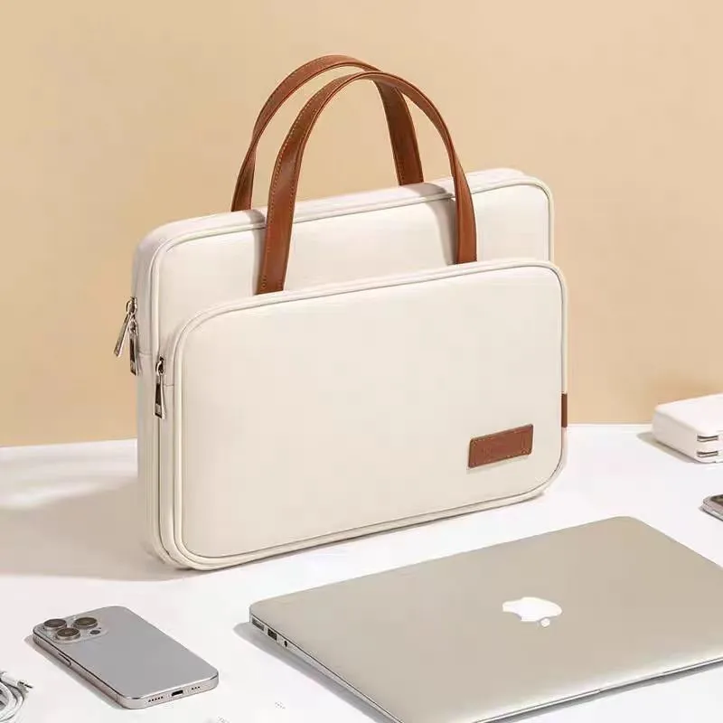 Ins kaki Simple sac pour ordinateur portable femmes antichoc IPad MacBook Air Pro 14 15 16 pouces étanche pochette pour ordinateur portable porte-documents