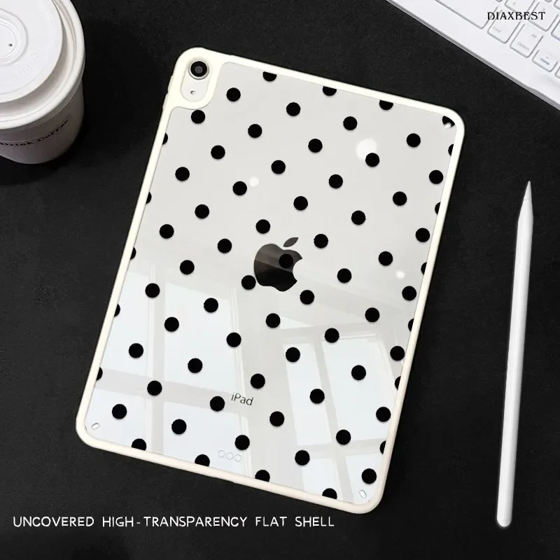 Korea Ins Polka Dots Y2K Girl Cover For iPad Pro 13 11th M5 M4 12.9 A16 10 8 7 9th 10th For iPad Air 11 M2 M3 Mini Tablet Case
