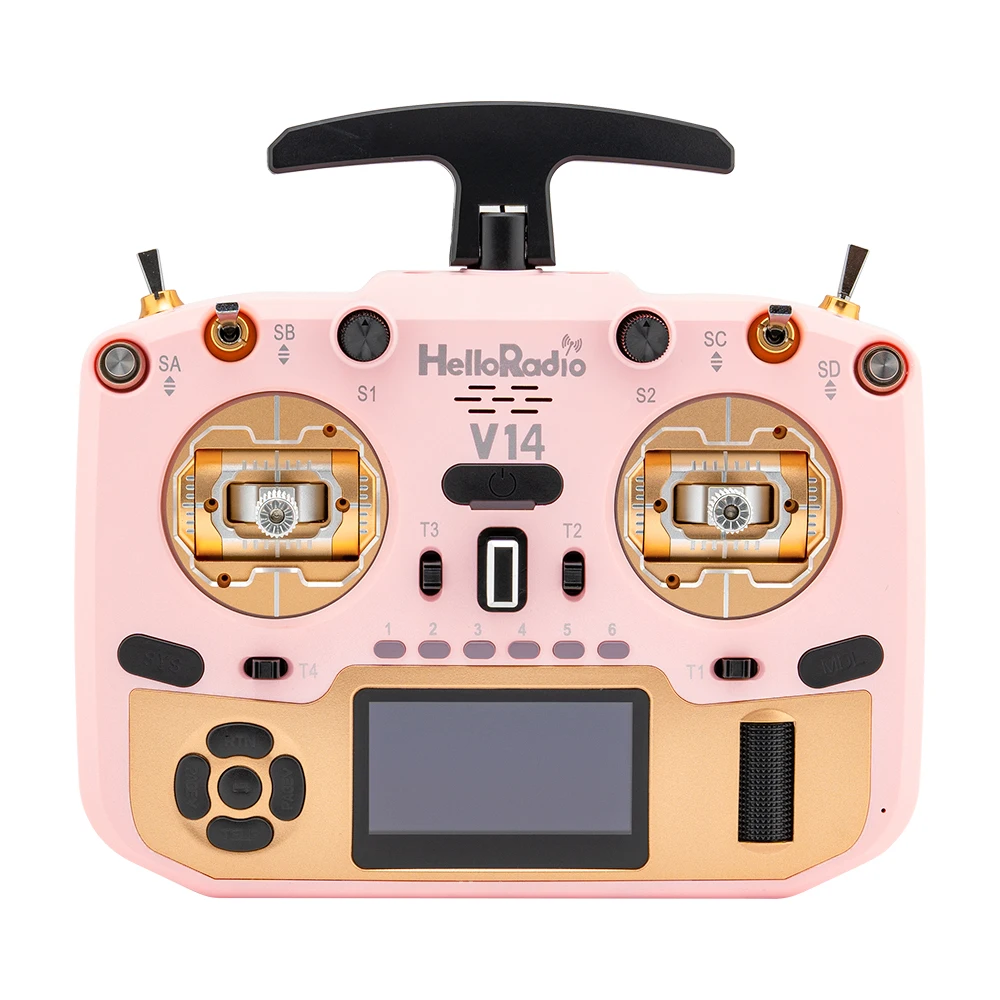 HelloRadio V14 MAX CNC Metal Hall Rocker Remote - ELRS Protocol Left Hand FPV Racing Drone Transmitter For Professional Pilots​
