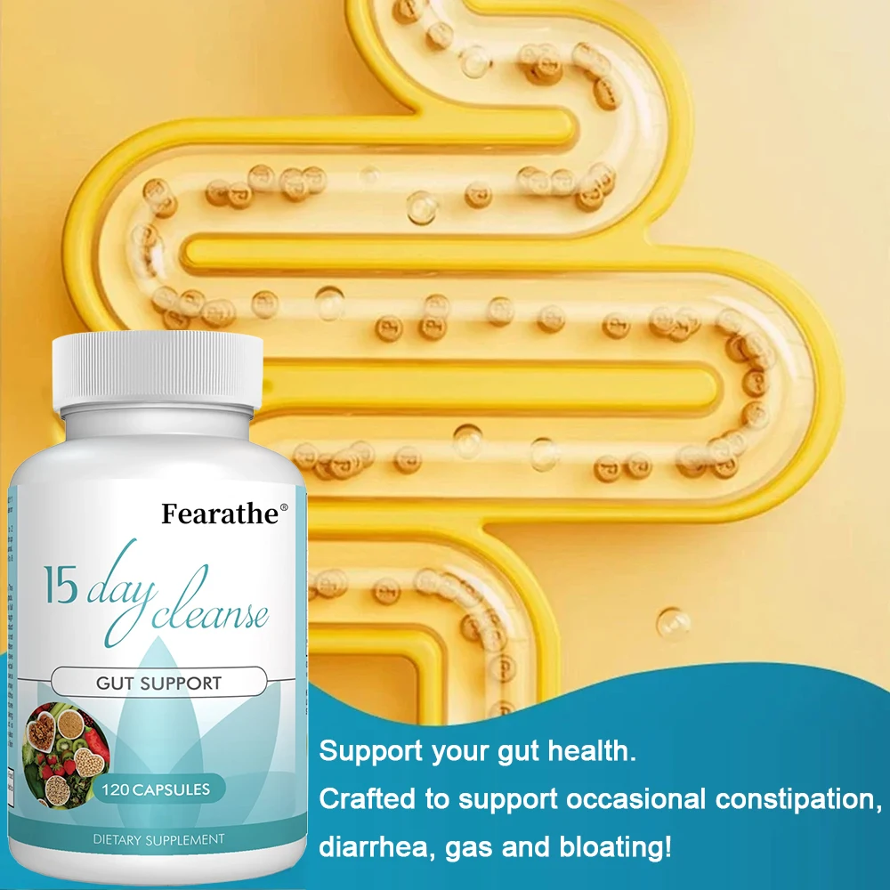 Fearathe Gut and Colon Support 15-day Cleanse and Detox To Reduce Abdominal Pain, Bloating, Constipation and Aid Gut Health