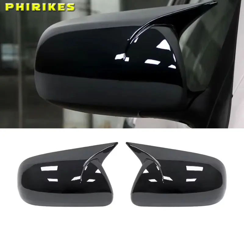 Substituição espelho retrovisor lateral cobre tampas para toyota corolla 2007-2013 vios yaris sedan p90 2008-2013 fibra de carbono gloss blac