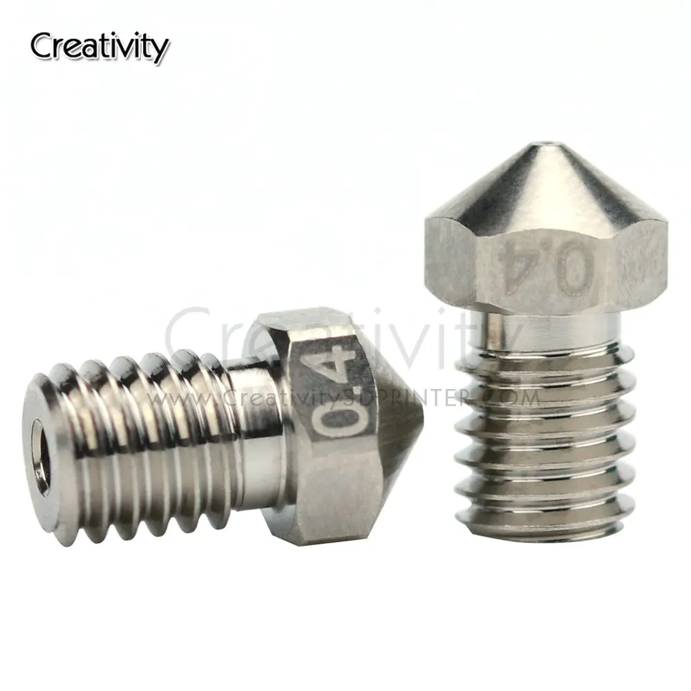 

Creativity New V5 V6 M6 Durable 0.4MM 0.6MM 0.8MM Plated Copper Nozzle For PT100 Heatblock Dragon HotEnd 3D Printer