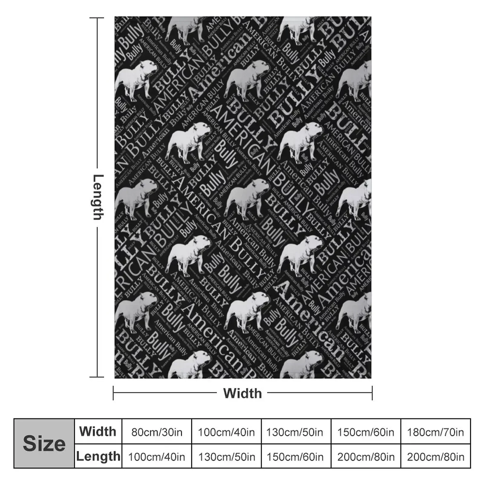 American Bully Word Art Throw Blanket Softest Flannel Luxury Designer Single Blankets