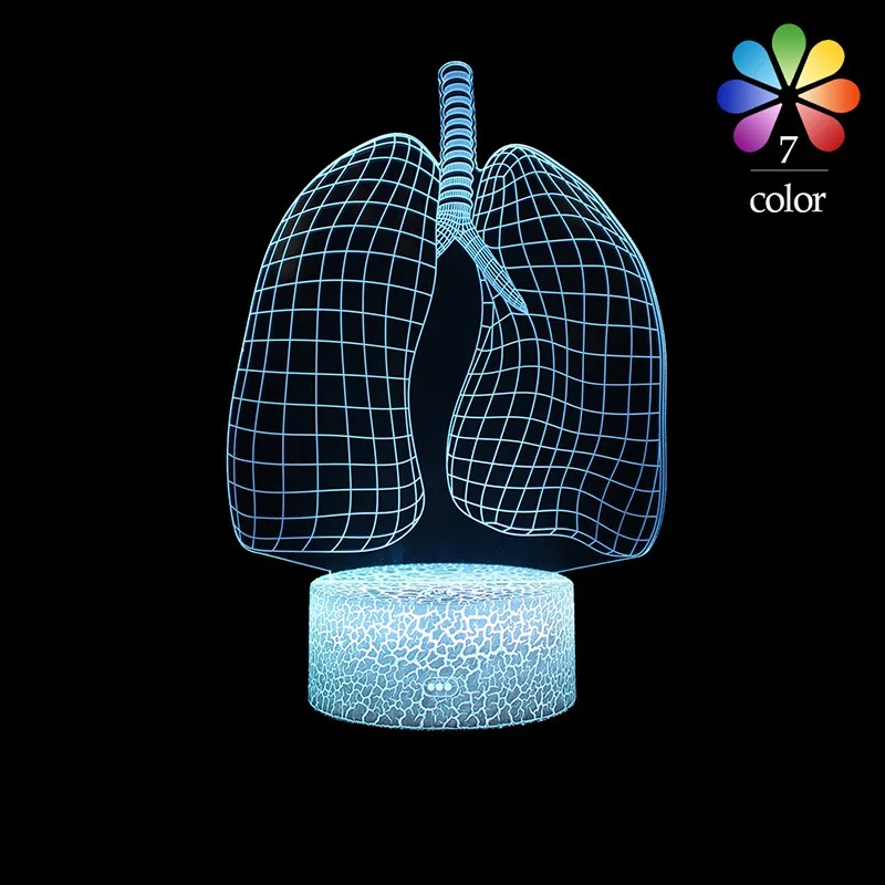 

2024 New Brain Heart Organ Series 3D Strange Night Light LED Stereo Lamp Modeling Lamp USB Featured Bedside Table Lamp Hot