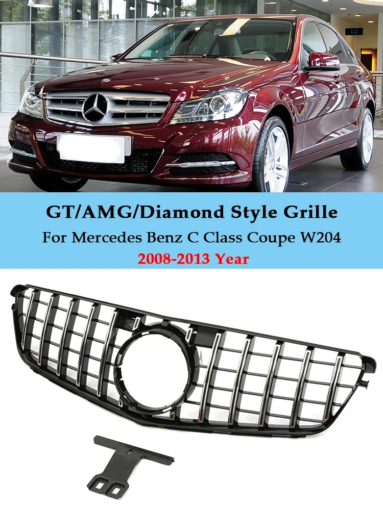 Diamonds Style Grill Front Air Grille Radiator AMG For Mercedes Benz C Class W204 C180 C200 C300 C350 2008-2013 Car Accessories