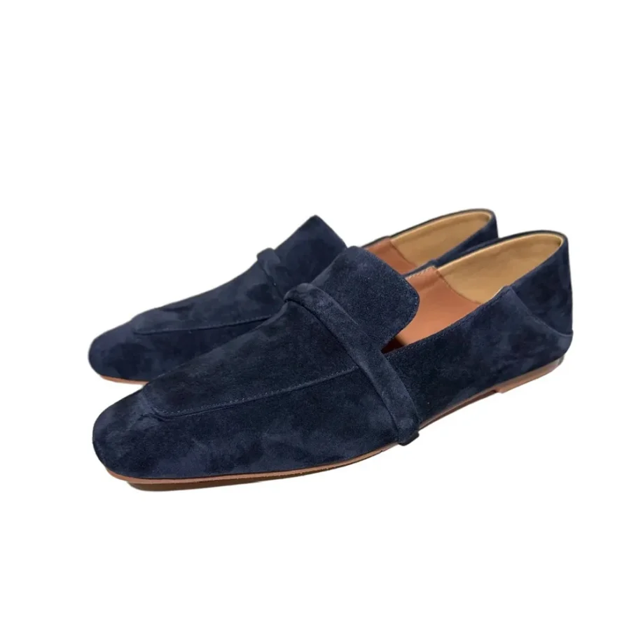 

Женская обувь, модные туфли на плоской подошве, весенне-осенние мюли, простая обувь классического стиля, простые туфли из натуральной замши, лоферы больших размеров 33-44