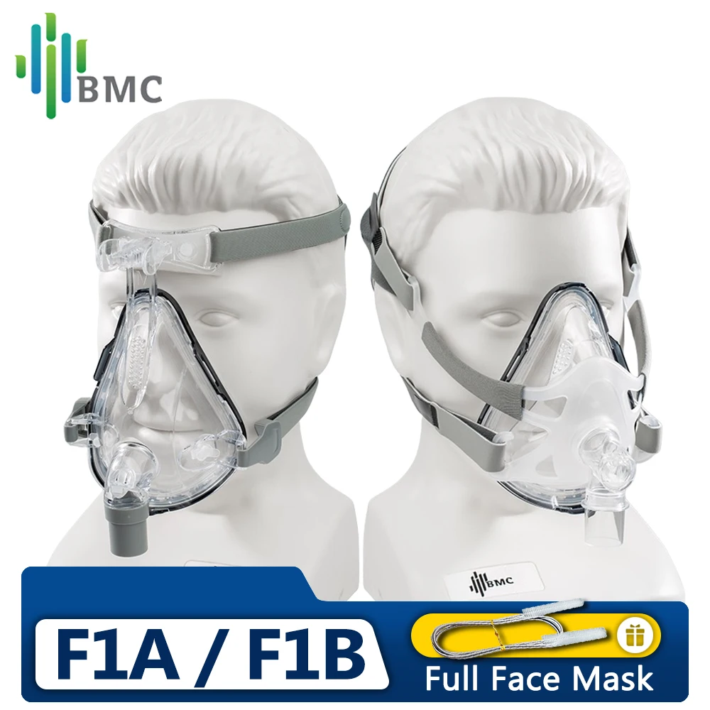 BMC オリジナル F1A/F1B CPAP マスク ヘッドギア付きフルフェイスマスク CPAP BiPAP 用 睡眠時無呼吸症 快適性向上 睡眠装置マスク