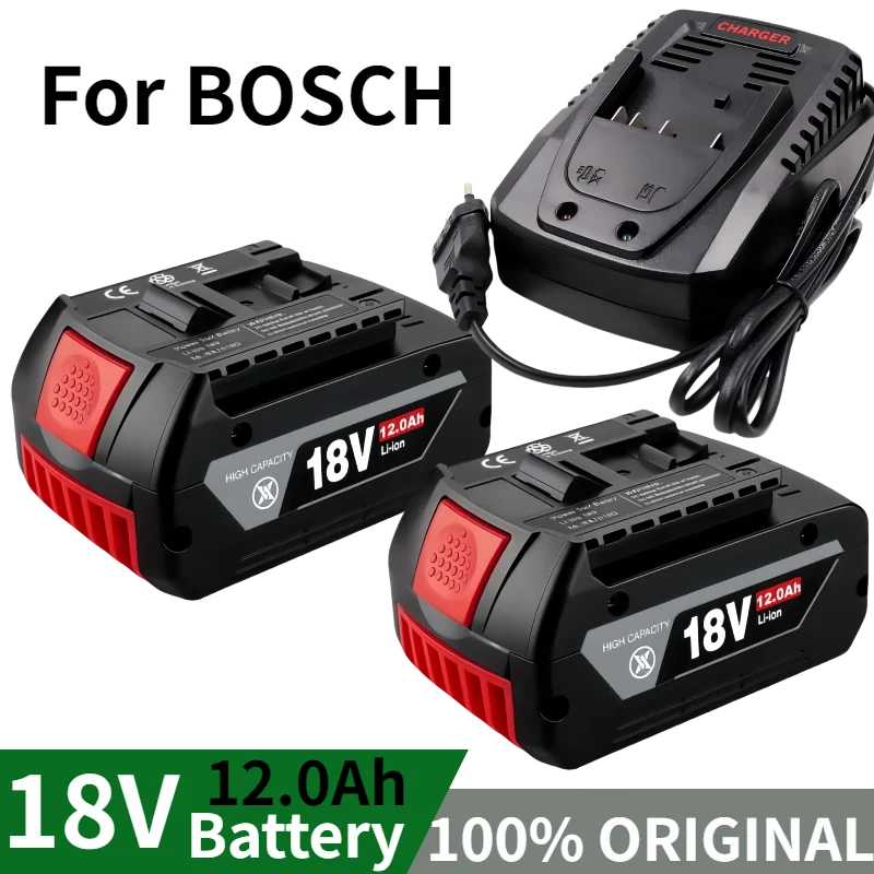 

For Bosch professional 18V 10.0AH Li-ion batteryBAT610G+AL1820CVreplacement with LED & for Bosch quick charger 14.4V-18V