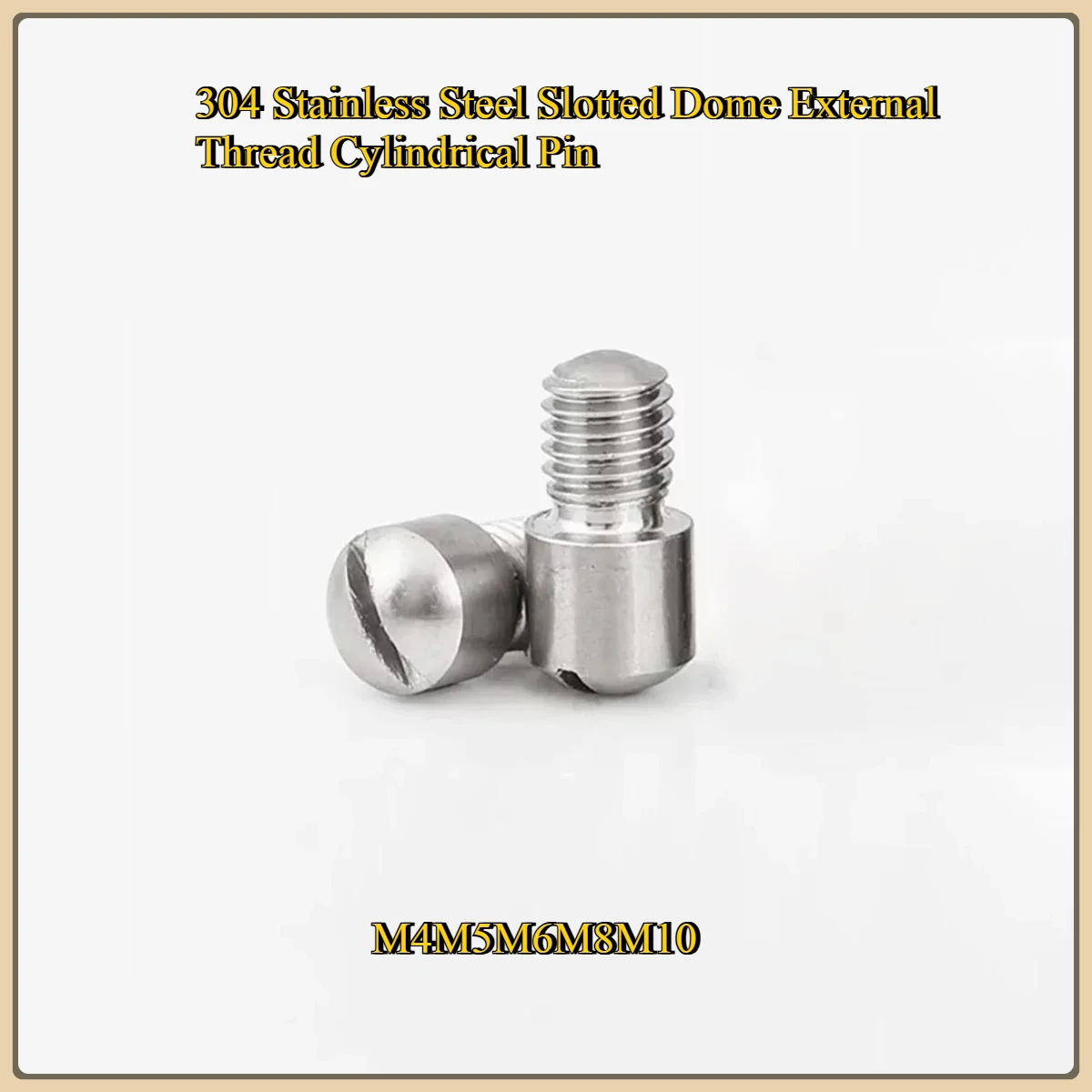 

304 Stainless Steel Slotted Dome External Thread Cylindrical Pin Positioning Pin Shaft Fastener M6-M12