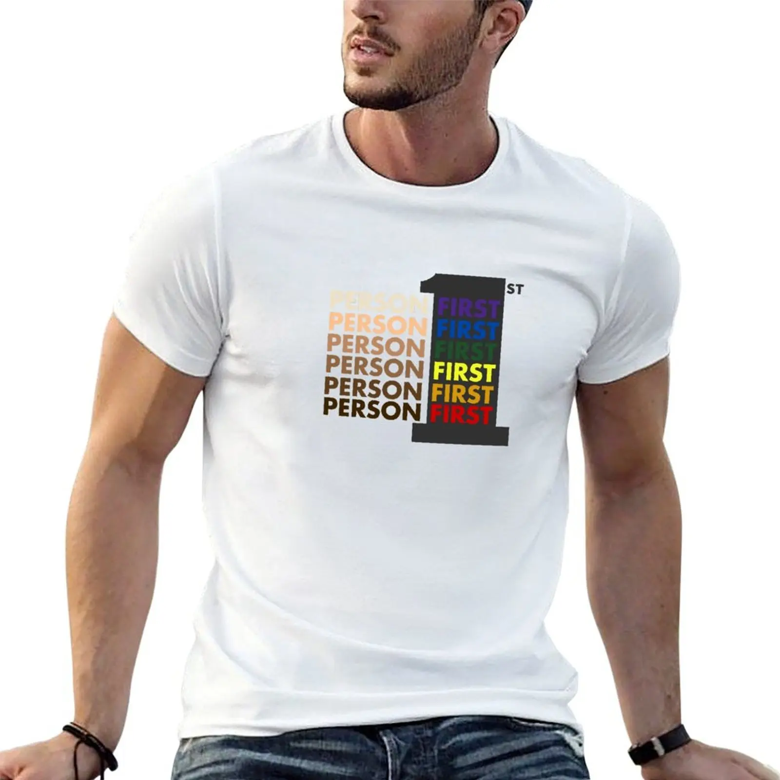 

Person First T-Shirt funny t shirts dark humor man t shirt graphic t shirts for man cotton funny T-shirt