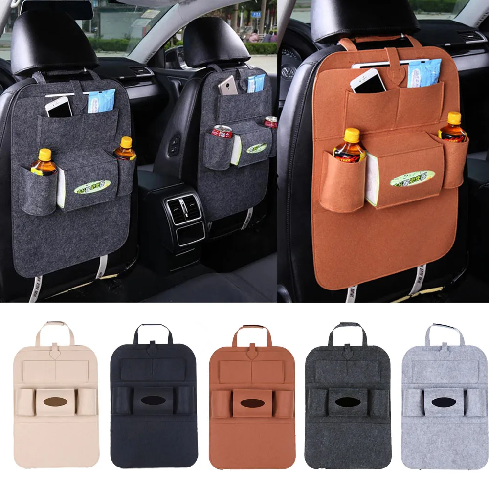 

Car Back Seat Trunk Organizer Hanging For VW Passat B5 Touran Tiguan Phaeton Toureg Sharan Polo Felt Auto Rear Seat Storage Bag