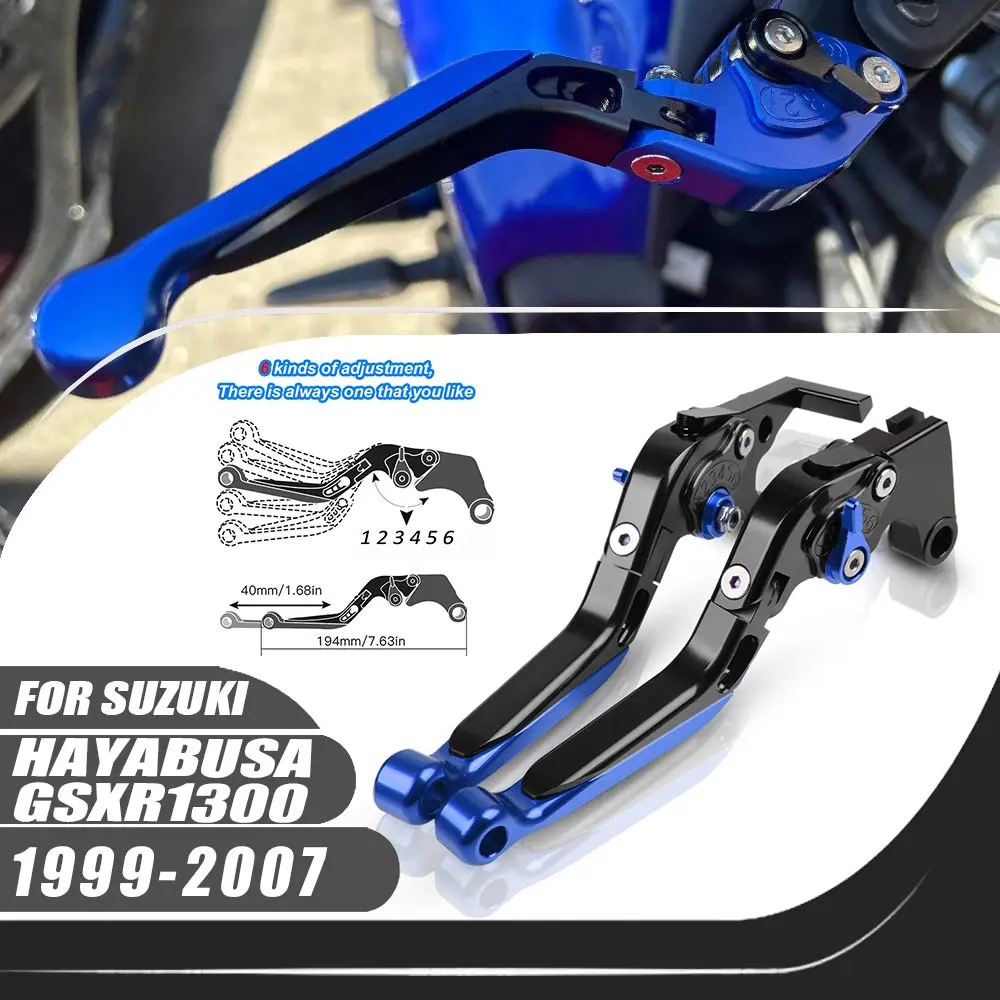 

For Suzuki Hayabusa GSX1300R GSXR1300 1999-2007 Motorcycle Adjustable CNC Aluminum Alloy Folding Extendable Brake Clutch Lever
