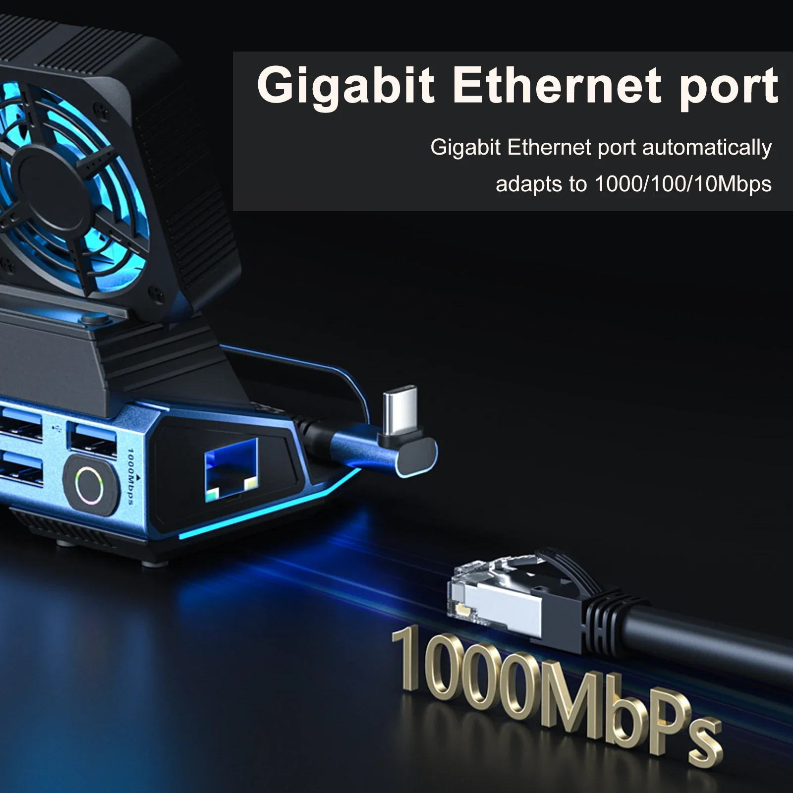10-in-1 Type-c Game Docking Station for Steam DeckROG Ally/Switch M.2 PCie nvme Hard Disk Box,USB C HUB 4K60HZ Dual Fan Cooling