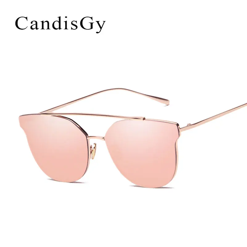 Gafas de sol con diseño de ojo de gato para mujer, lentes de sol con revestimiento plano, color rosa, 2023