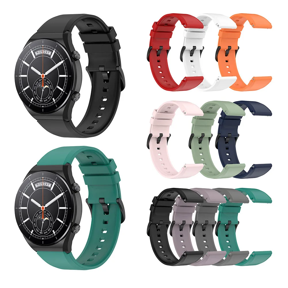 Silicone Strap For Xiaomi MI Watch S1 Active /Watch Color 2 Watch Band 22mm Silicone Watchband Bracelet Replaceable Accessories