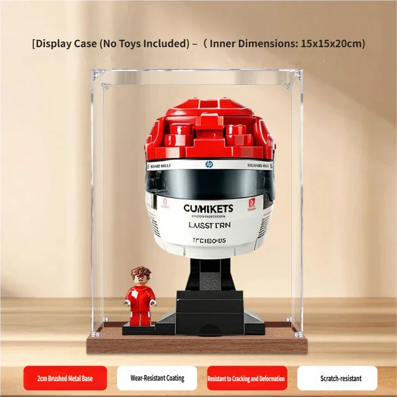 

Прозрачный акриловый демонстрационный футляр для модели шлема Lego 43014, прозрачный ящик для хранения, совместим с моделью 43014 (только демонстрационный футляр)