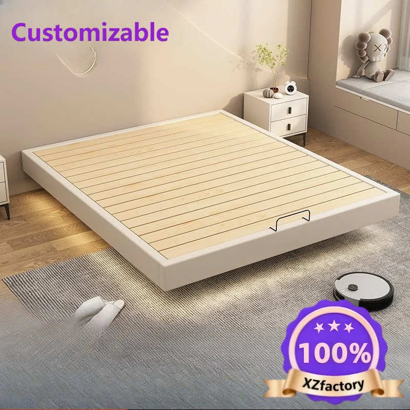Factory Direct 2026 Top Cama suspendida, totalmente de madera maciza, sin mesita de noche, tatami, esqueleto de fila, simplicida