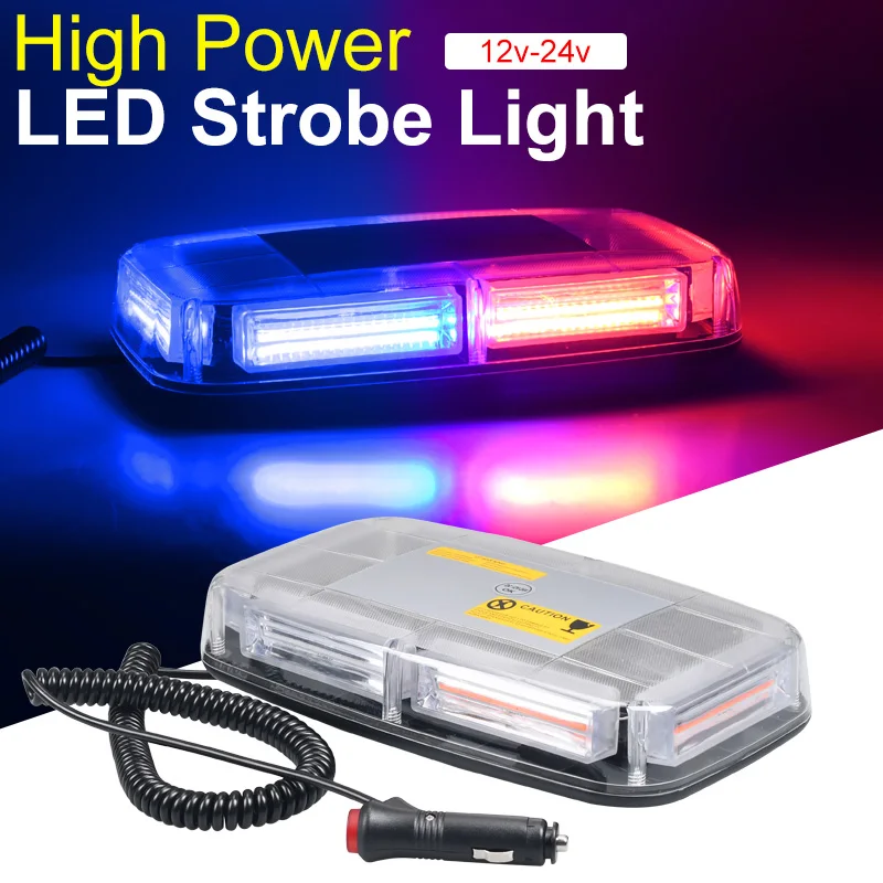 Car Warning Light Police Lightight Strobe Flowing Lamp Super Bright 14 FlashingModes Cigarette Control Emergency Lights 30W